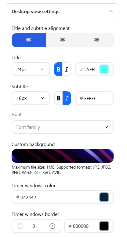 Desktop appearance settings