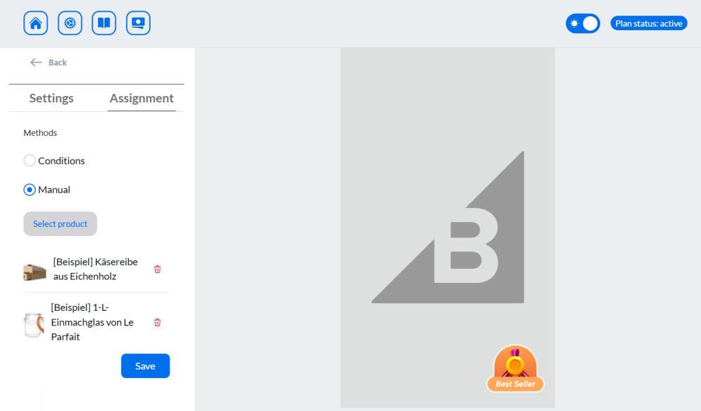 Product Labels Manual Assignment