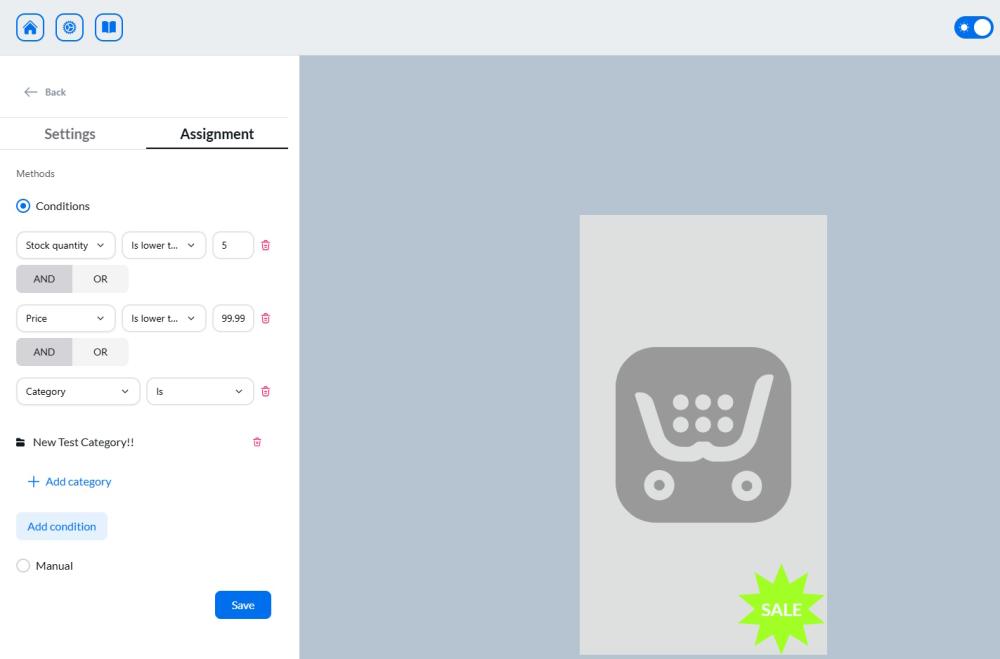 Automatic label assignment based on conditions