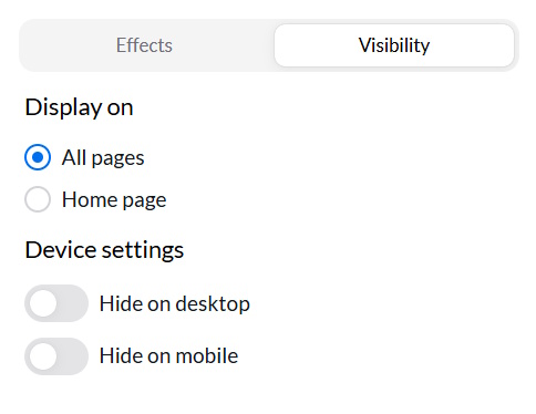 Visibility Tab