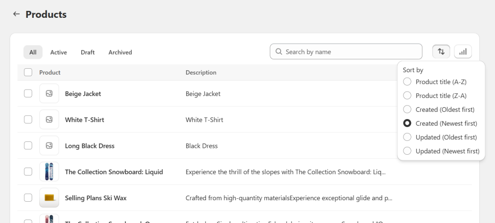 Product filtering and search