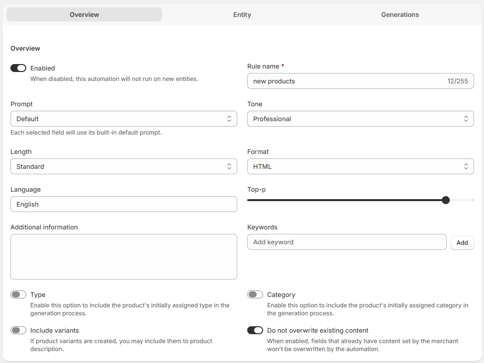 Automation Details