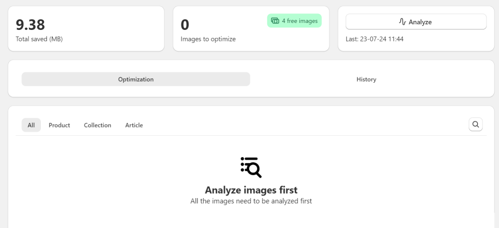 Image Optimizer Dashboard