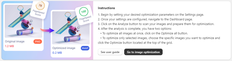 Instruction for Image Optimizer