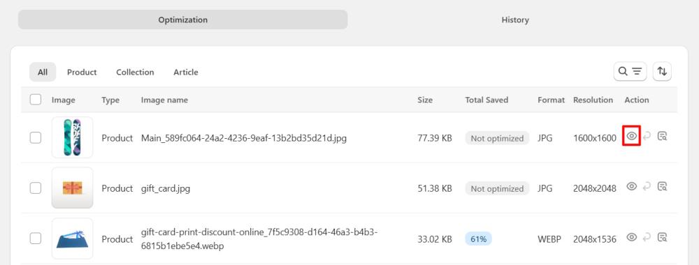 Preview expected result