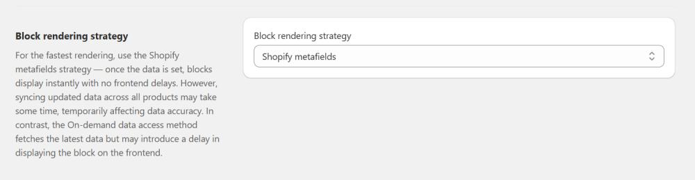 Rendering strategy for the lowest price block