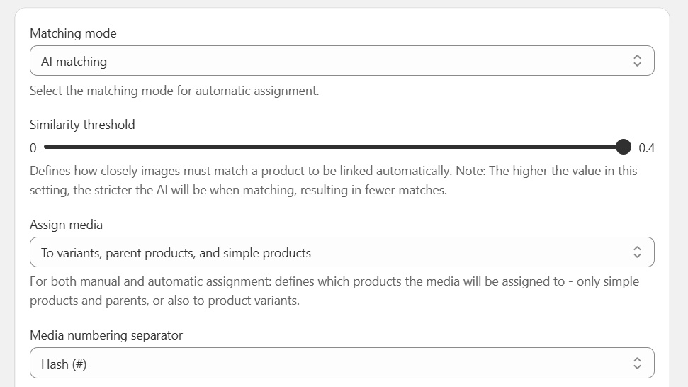 AI Matching Settings