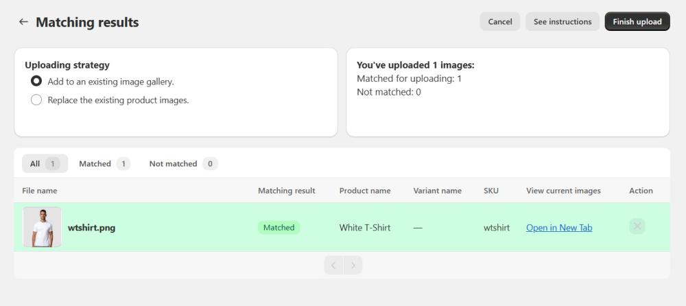 Matching results - photo validator
