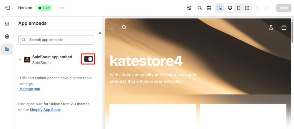 Enable SaleBoost for your theme