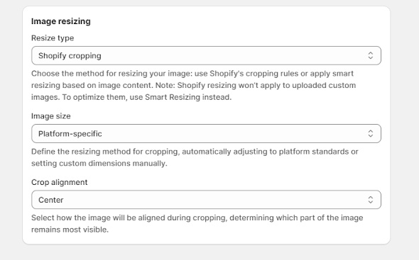 Image resizing shopify