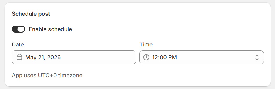 Post scheduling