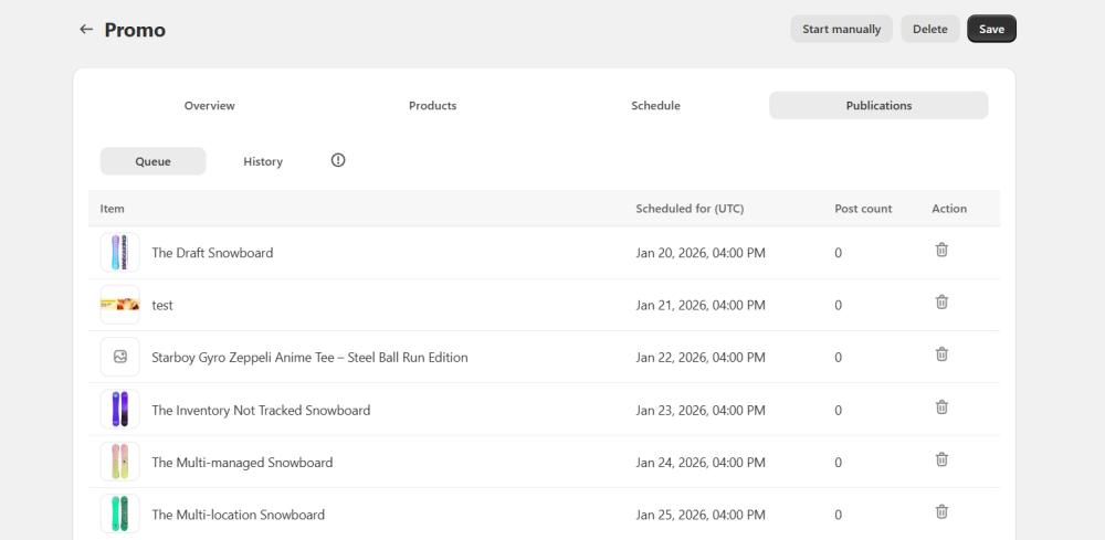 Automation posting queue
