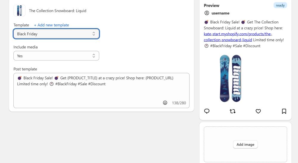 Post configurations using standard template