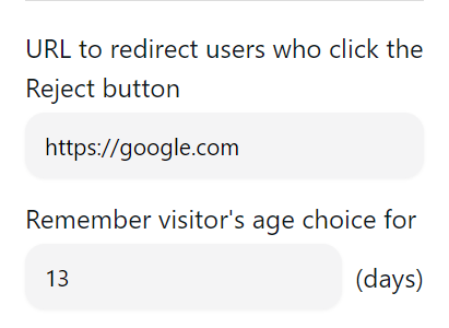 Redirect configuration and remember visitor's choice