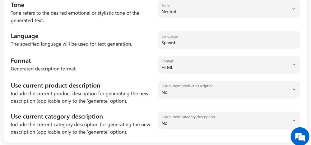 Adjust settings on Settings page